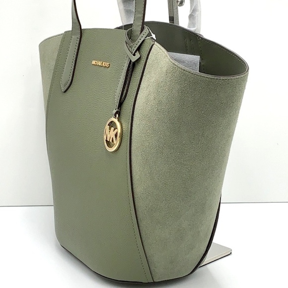 MICHAEL KORS PORTIA Large TOTE ARMY GREEN COLOR Pebbled leather/ suede - Picture 12 of 14